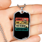 Yes To New Adventure Cycling Necklace Stainless Steel or 18k Gold Dog Tag 24"-Express Your Love Gifts