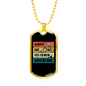 Yes To New Adventure Cycling Necklace Stainless Steel or 18k Gold Dog Tag 24"-Express Your Love Gifts