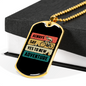 Yes To New Adventure Cycling Necklace Stainless Steel or 18k Gold Dog Tag 24"-Express Your Love Gifts