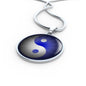 Yin Yang Blue Light Circle Necklace Stainless Steel or 18k Gold 18-22"-Express Your Love Gifts