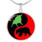 Yin Yang Trader Circle Necklace Stainless Steel or 18k Gold 18-Express Your Love Gifts