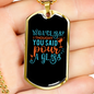 Yoga Glass Christian Necklace Stainless Steel or 18k Gold Dog Tag 24" Chain-Express Your Love Gifts