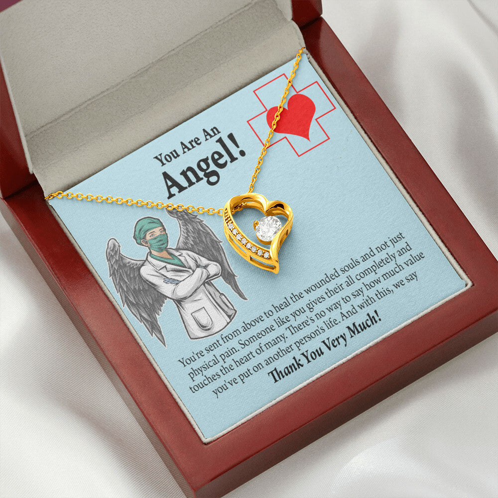 You Are an Angel Nurse Healthcare Medical Worker Nurse Appreciation Gift Forever Necklace w Message Card-Express Your Love Gifts