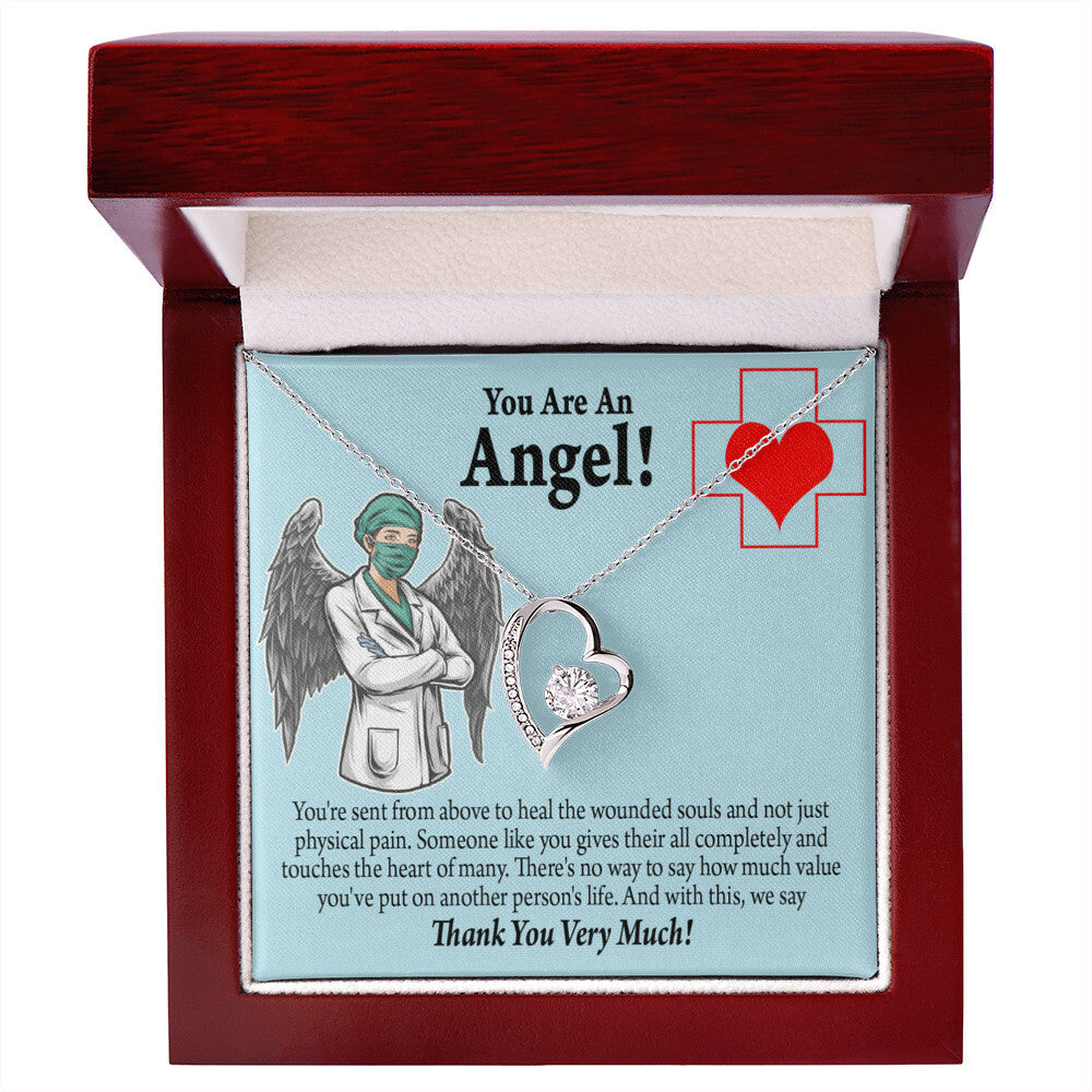 You Are an Angel Nurse Healthcare Medical Worker Nurse Appreciation Gift Forever Necklace w Message Card-Express Your Love Gifts