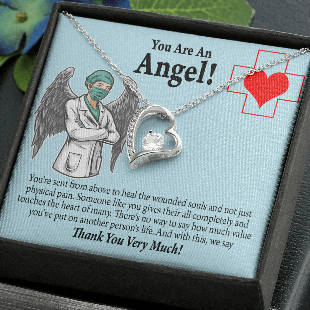 You Are an Angel Nurse Healthcare Medical Worker Nurse Appreciation Gift Forever Necklace w Message Card-Express Your Love Gifts