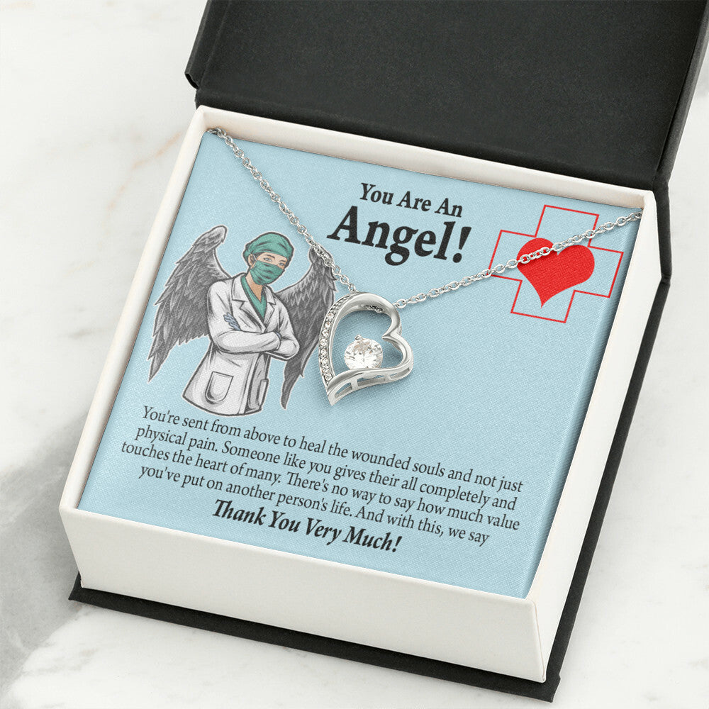You Are an Angel Nurse Healthcare Medical Worker Nurse Appreciation Gift Forever Necklace w Message Card-Express Your Love Gifts