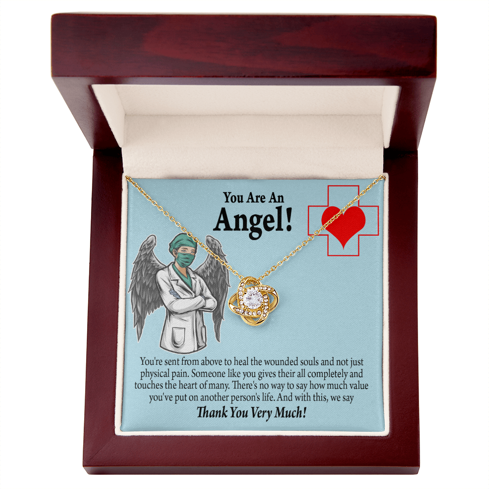You are an Angel Nurse Healthcare Medical Worker Nurse Appreciation Gift Infinity Knot Necklace Message Card-Express Your Love Gifts