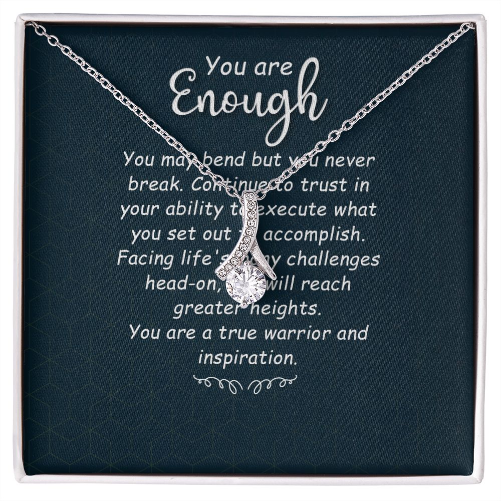You Are Enough You May Bend Alluring Ribbon Necklace Message Card-Express Your Love Gifts