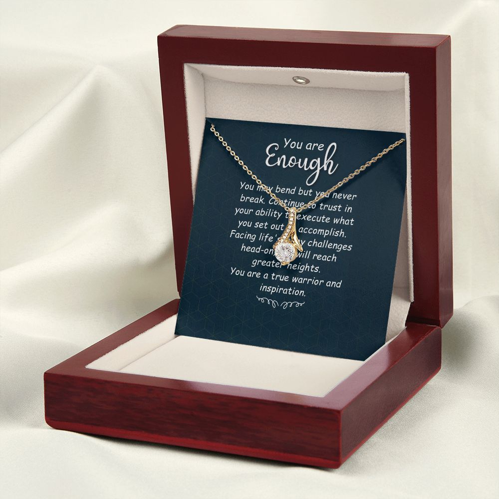 You Are Enough You May Bend Alluring Ribbon Necklace Message Card-Express Your Love Gifts