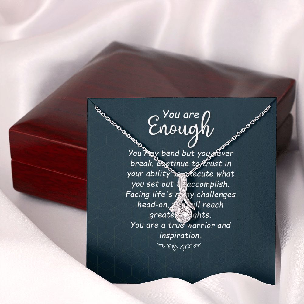 You Are Enough You May Bend Alluring Ribbon Necklace Message Card-Express Your Love Gifts