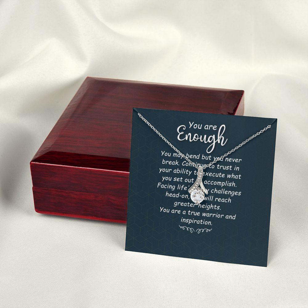 You Are Enough You May Bend Alluring Ribbon Necklace Message Card-Express Your Love Gifts