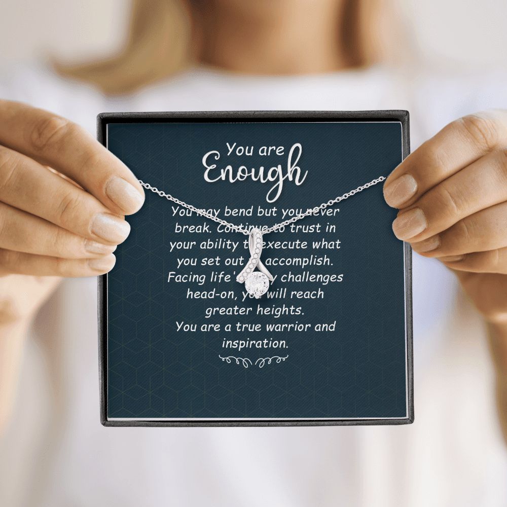 You Are Enough You May Bend Alluring Ribbon Necklace Message Card-Express Your Love Gifts