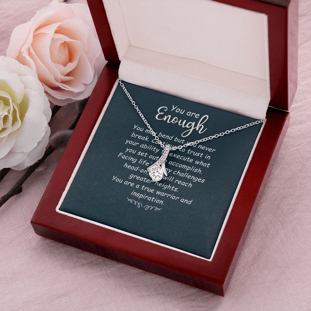 You Are Enough You May Bend Alluring Ribbon Necklace Message Card-Express Your Love Gifts