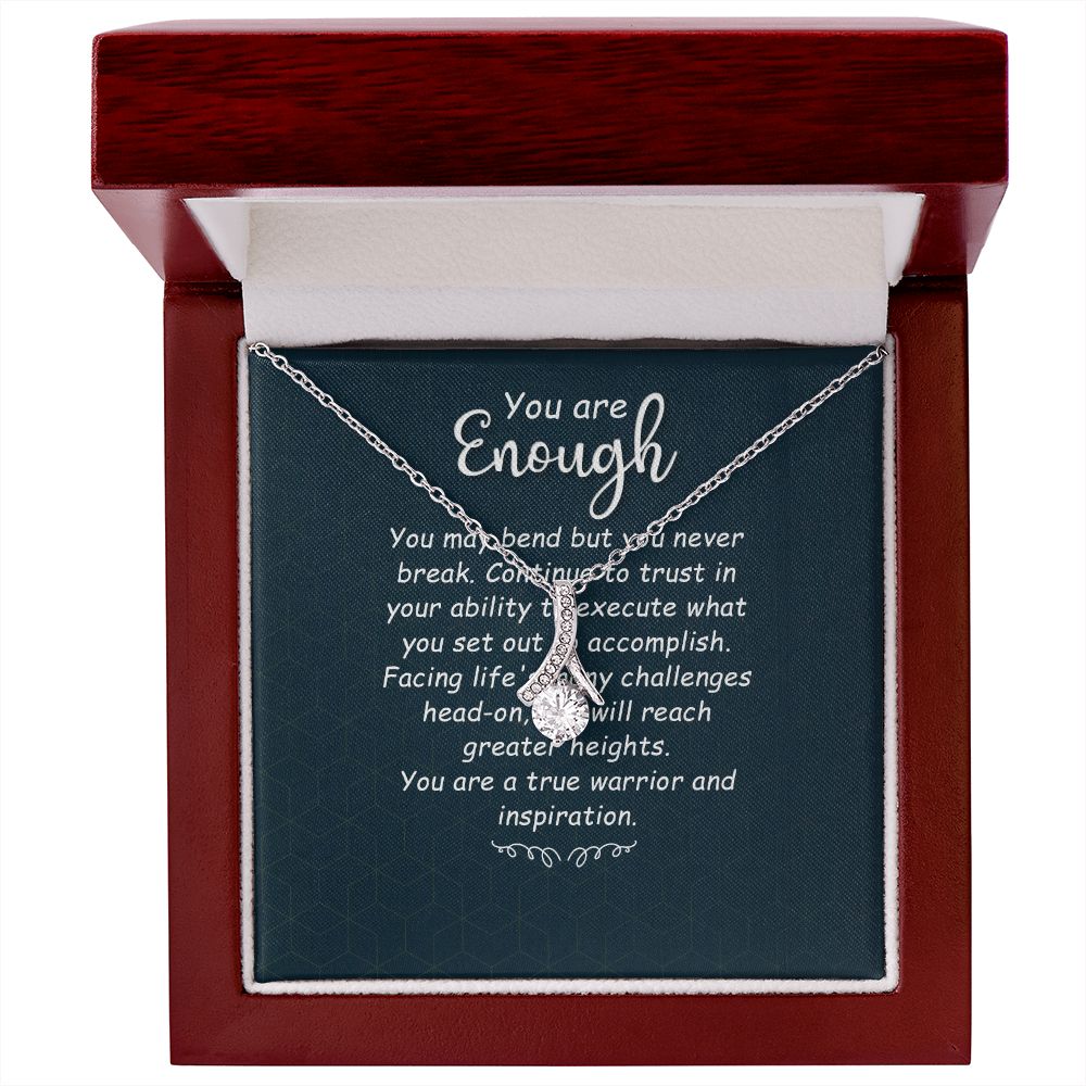 You Are Enough You May Bend Alluring Ribbon Necklace Message Card-Express Your Love Gifts
