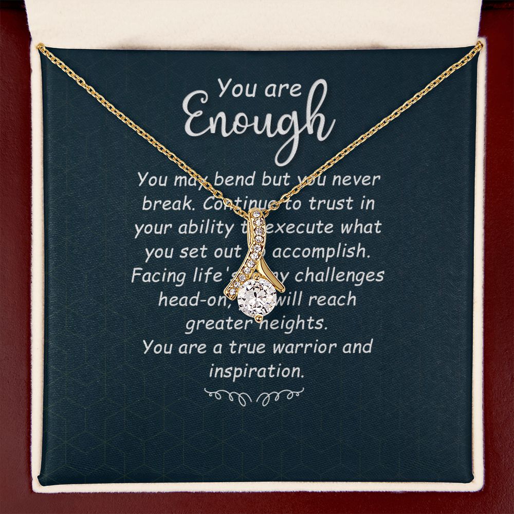 You Are Enough You May Bend Alluring Ribbon Necklace Message Card-Express Your Love Gifts