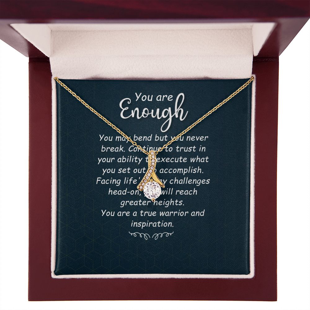 You Are Enough You May Bend Alluring Ribbon Necklace Message Card-Express Your Love Gifts