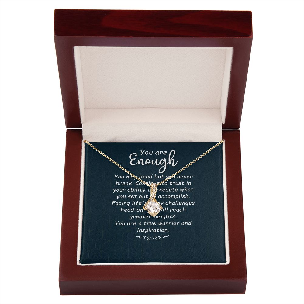 You Are Enough You May Bend Alluring Ribbon Necklace Message Card-Express Your Love Gifts