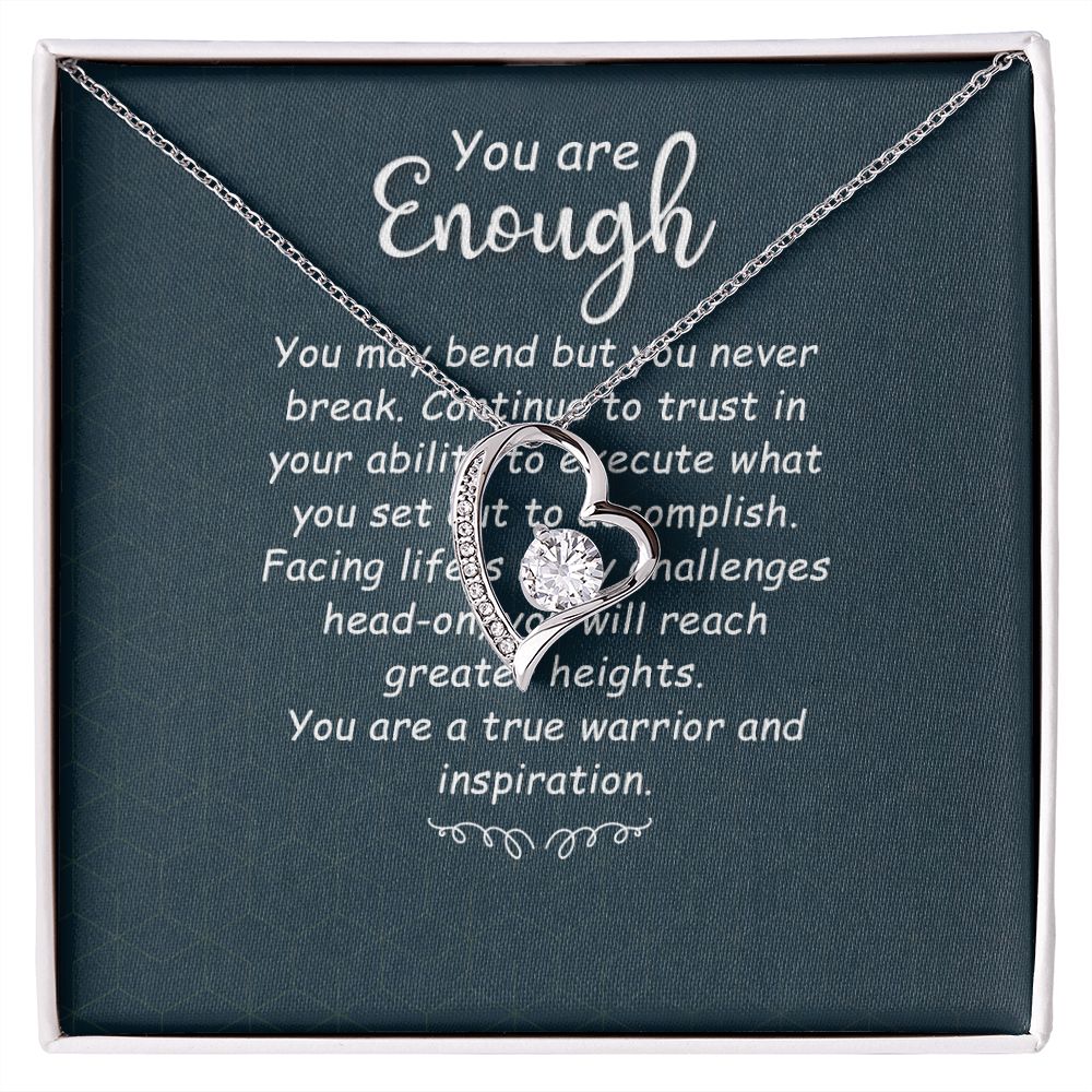 You Are Enough You May Bend Forever Necklace w Message Card-Express Your Love Gifts