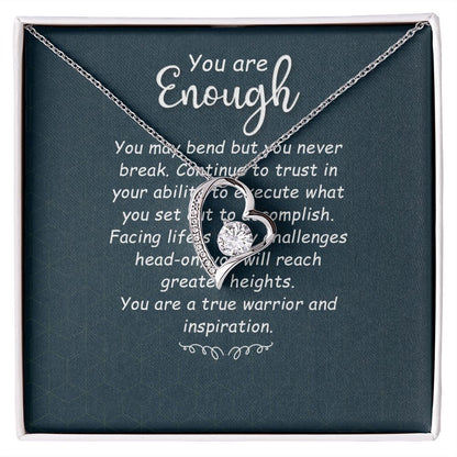 You Are Enough You May Bend Forever Necklace w Message Card-Express Your Love Gifts