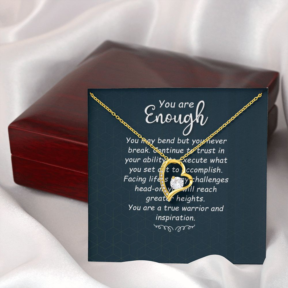 You Are Enough You May Bend Forever Necklace w Message Card-Express Your Love Gifts