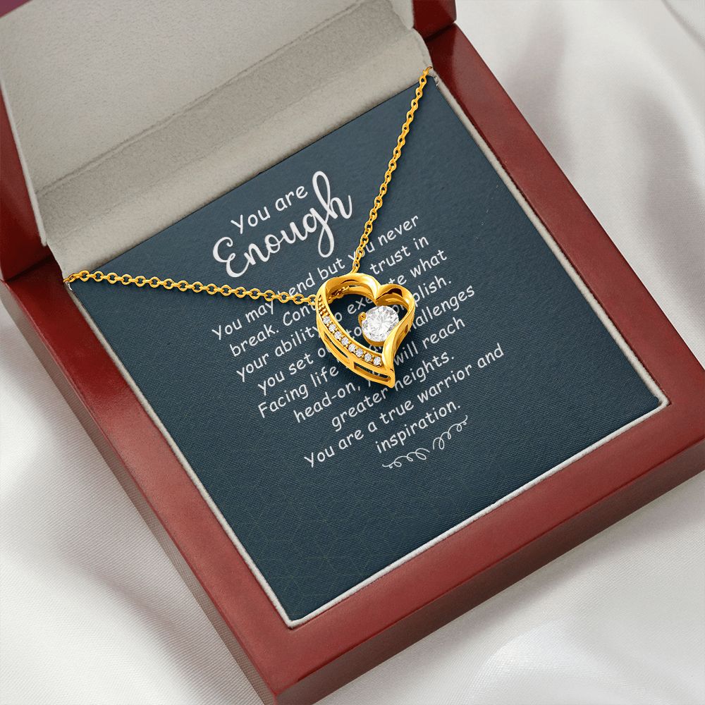You Are Enough You May Bend Forever Necklace w Message Card-Express Your Love Gifts