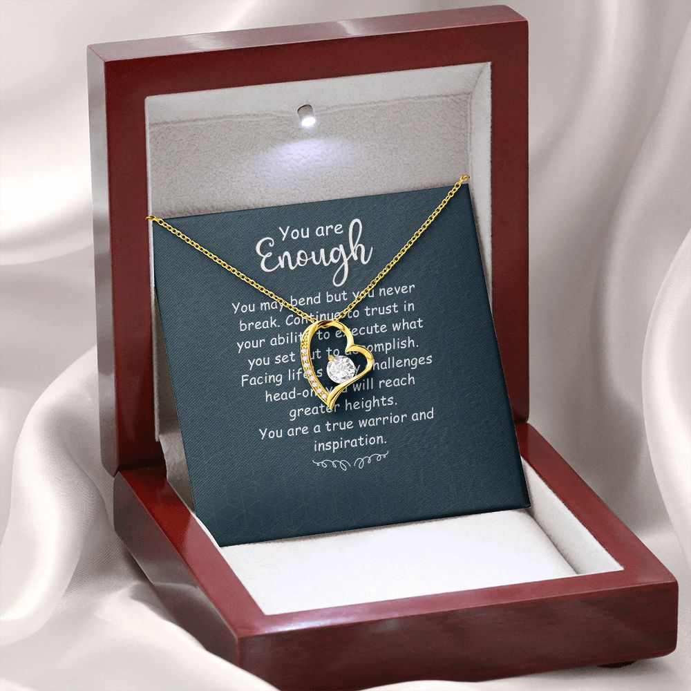 You Are Enough You May Bend Forever Necklace w Message Card-Express Your Love Gifts