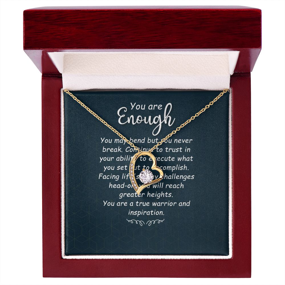 You Are Enough You May Bend Forever Necklace w Message Card-Express Your Love Gifts