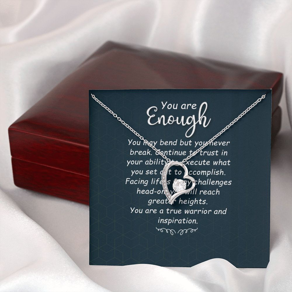 You Are Enough You May Bend Forever Necklace w Message Card-Express Your Love Gifts