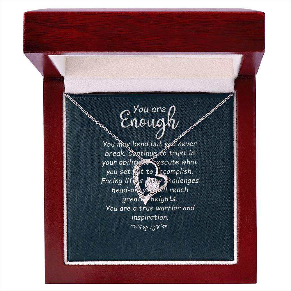 You Are Enough You May Bend Forever Necklace w Message Card-Express Your Love Gifts