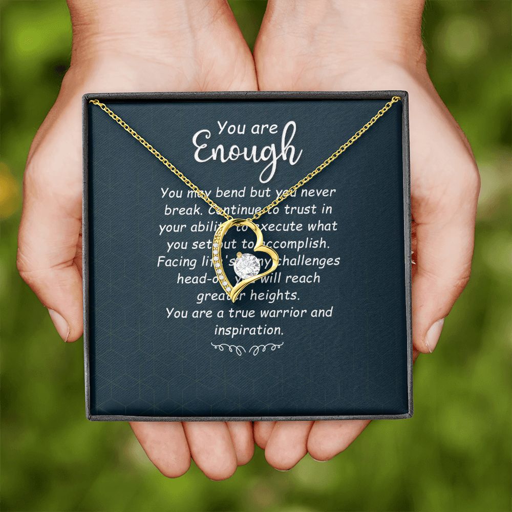 You Are Enough You May Bend Forever Necklace w Message Card-Express Your Love Gifts