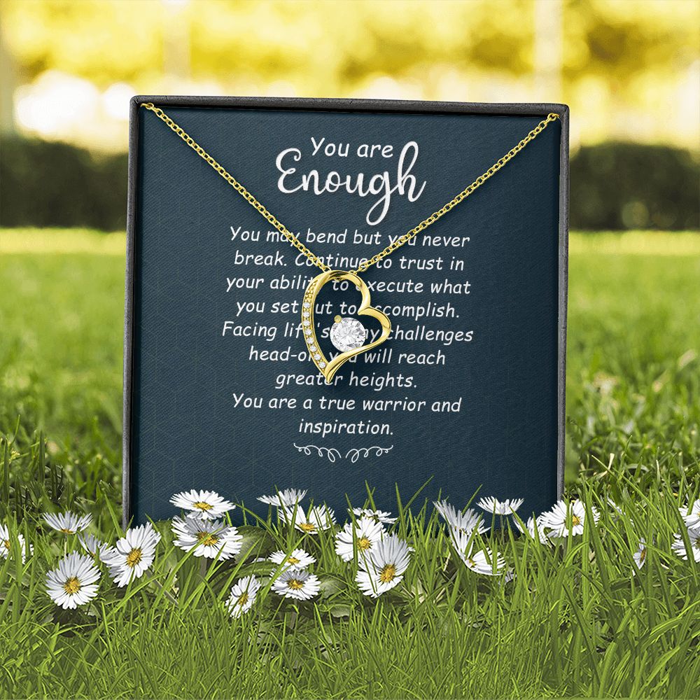 You Are Enough You May Bend Forever Necklace w Message Card-Express Your Love Gifts
