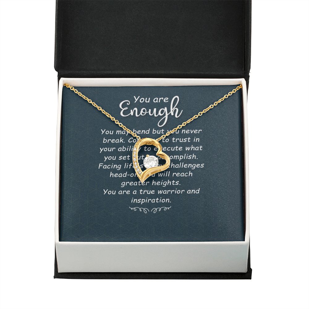You Are Enough You May Bend Forever Necklace w Message Card-Express Your Love Gifts
