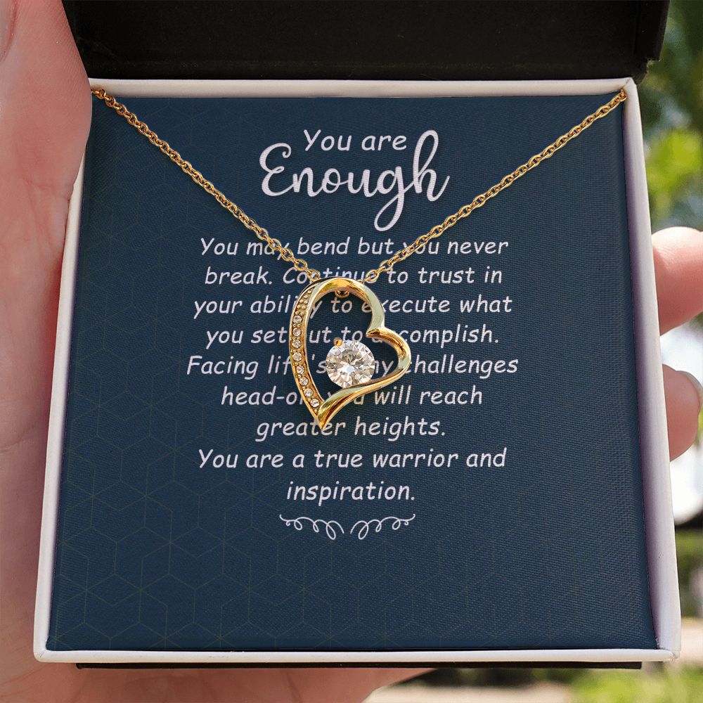 You Are Enough You May Bend Forever Necklace w Message Card-Express Your Love Gifts