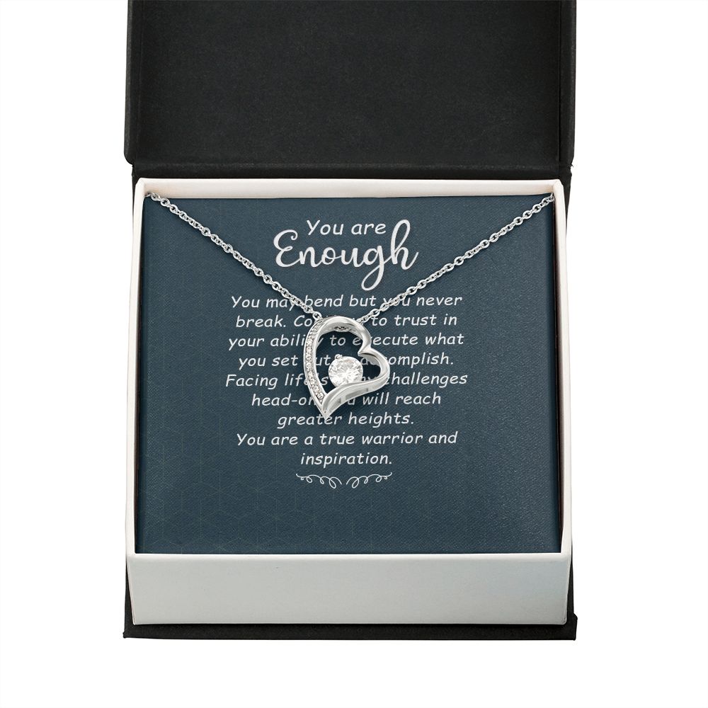 You Are Enough You May Bend Forever Necklace w Message Card-Express Your Love Gifts
