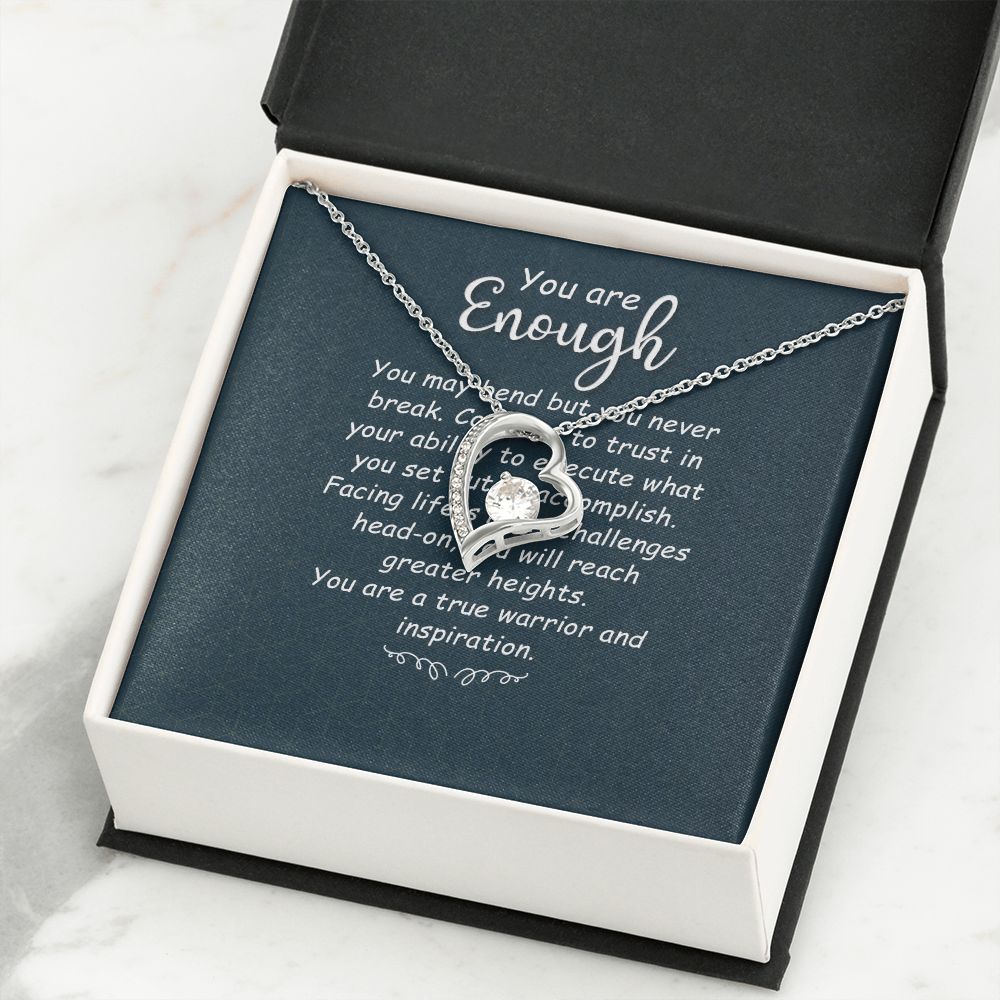 You Are Enough You May Bend Forever Necklace w Message Card-Express Your Love Gifts