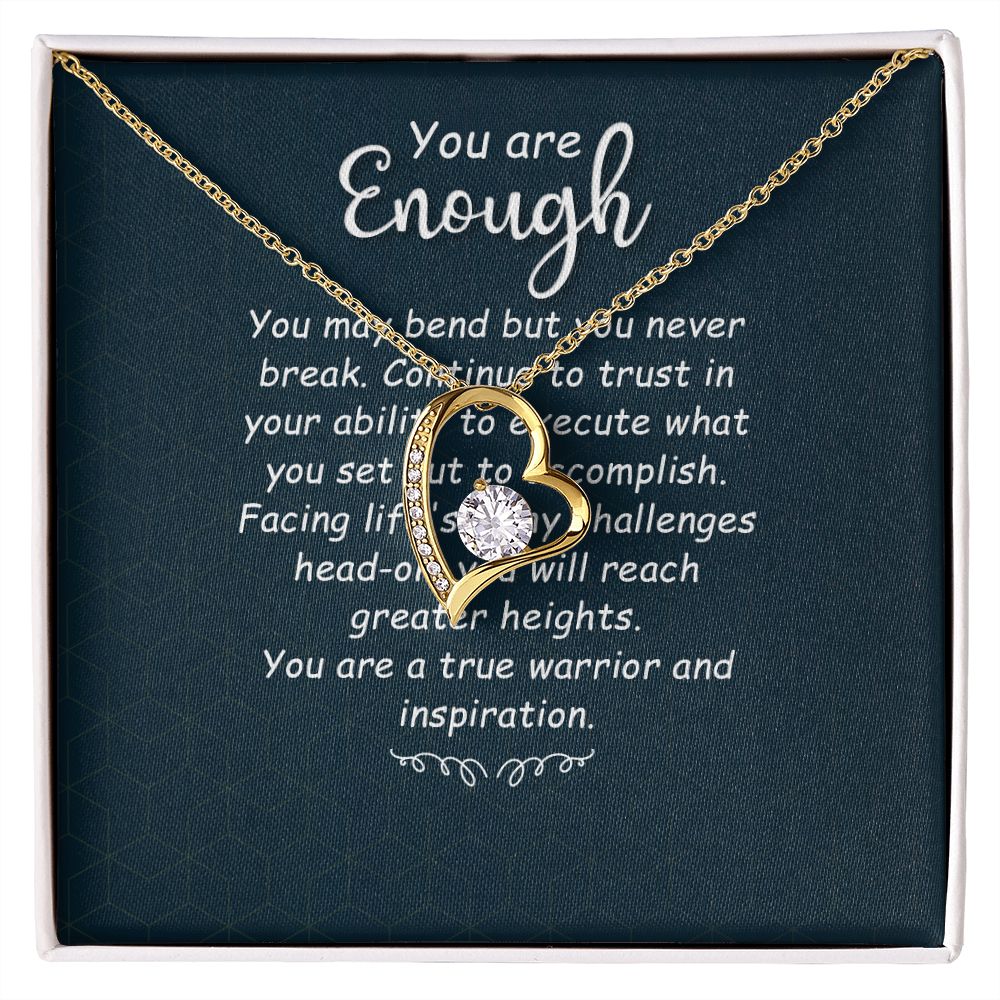 You Are Enough You May Bend Forever Necklace w Message Card-Express Your Love Gifts