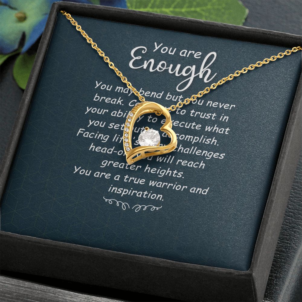 You Are Enough You May Bend Forever Necklace w Message Card-Express Your Love Gifts
