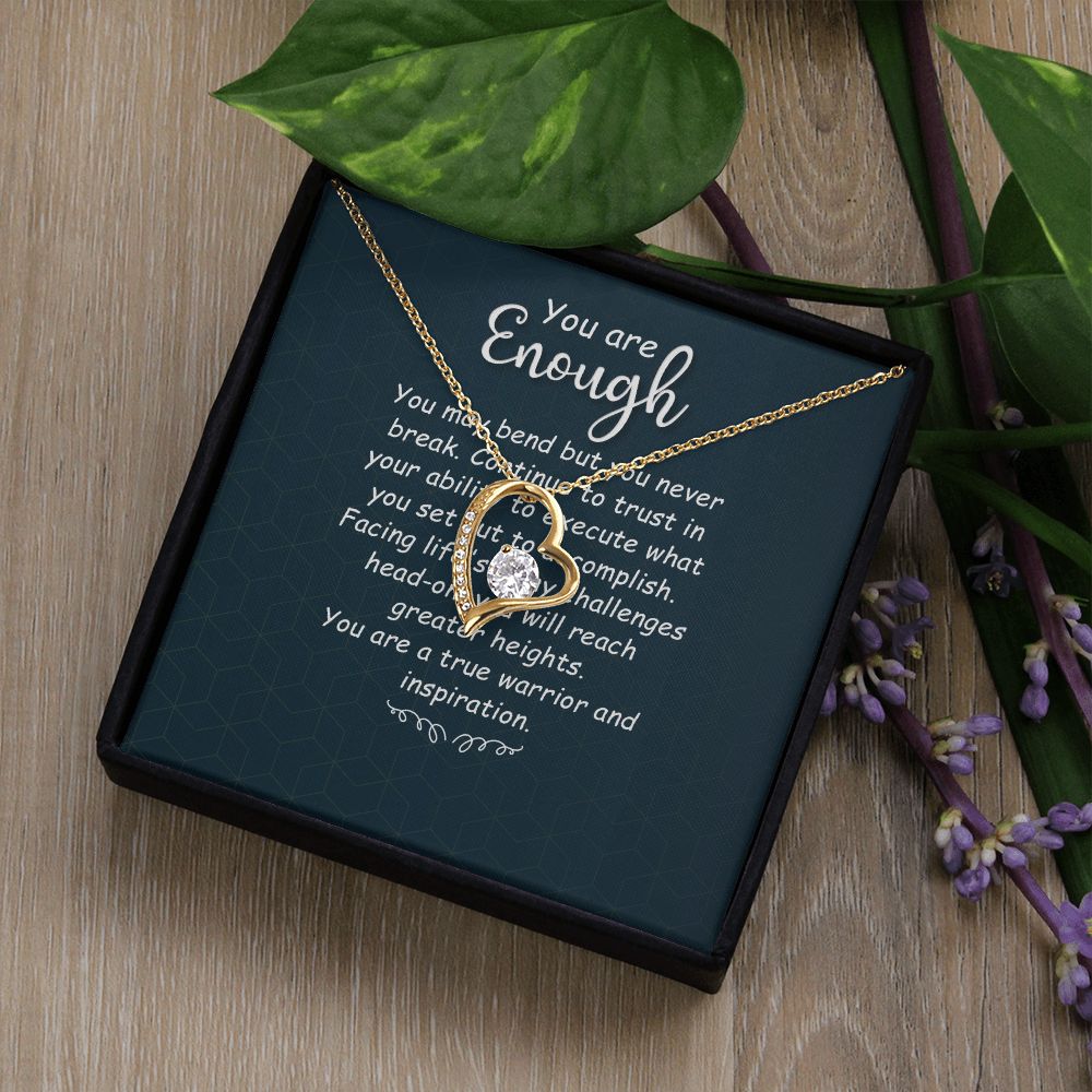 You Are Enough You May Bend Forever Necklace w Message Card-Express Your Love Gifts