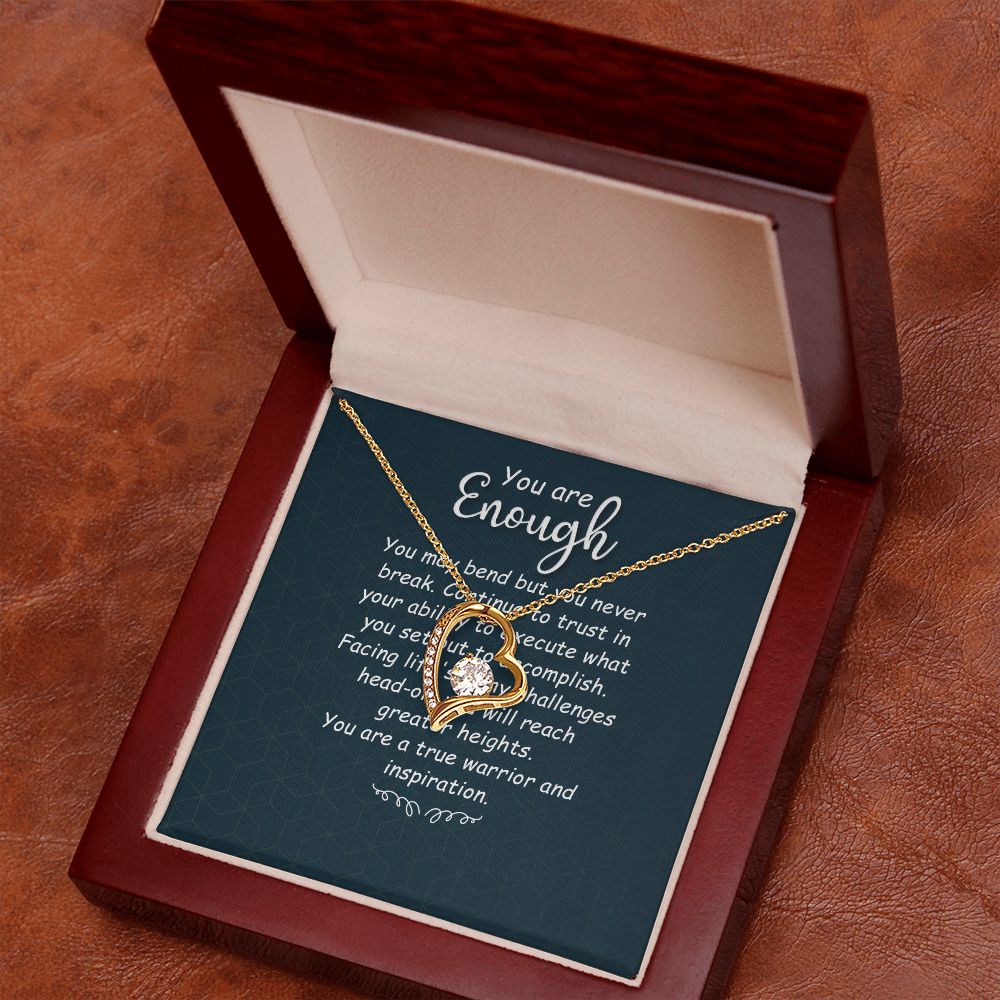 You Are Enough You May Bend Forever Necklace w Message Card-Express Your Love Gifts