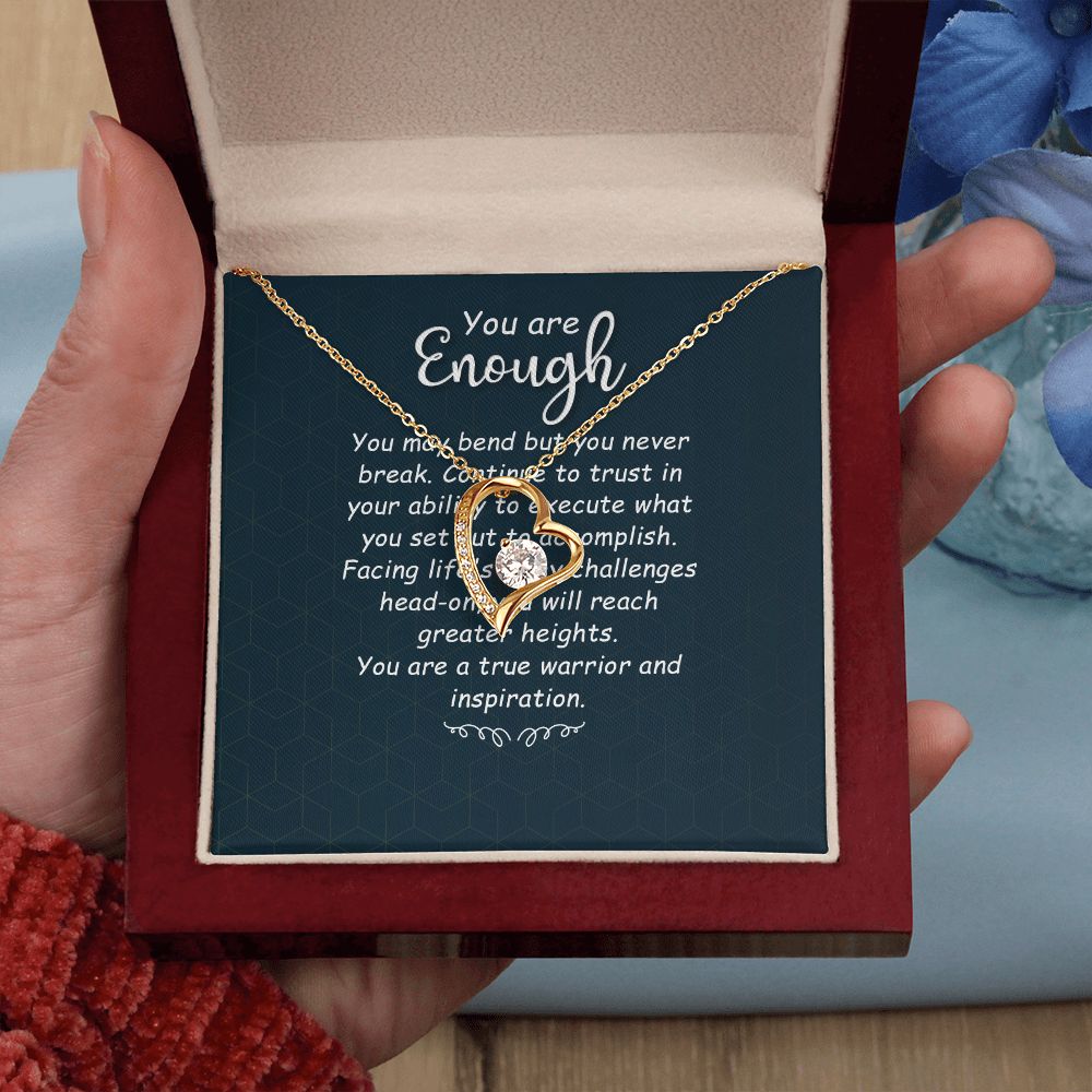 You Are Enough You May Bend Forever Necklace w Message Card-Express Your Love Gifts