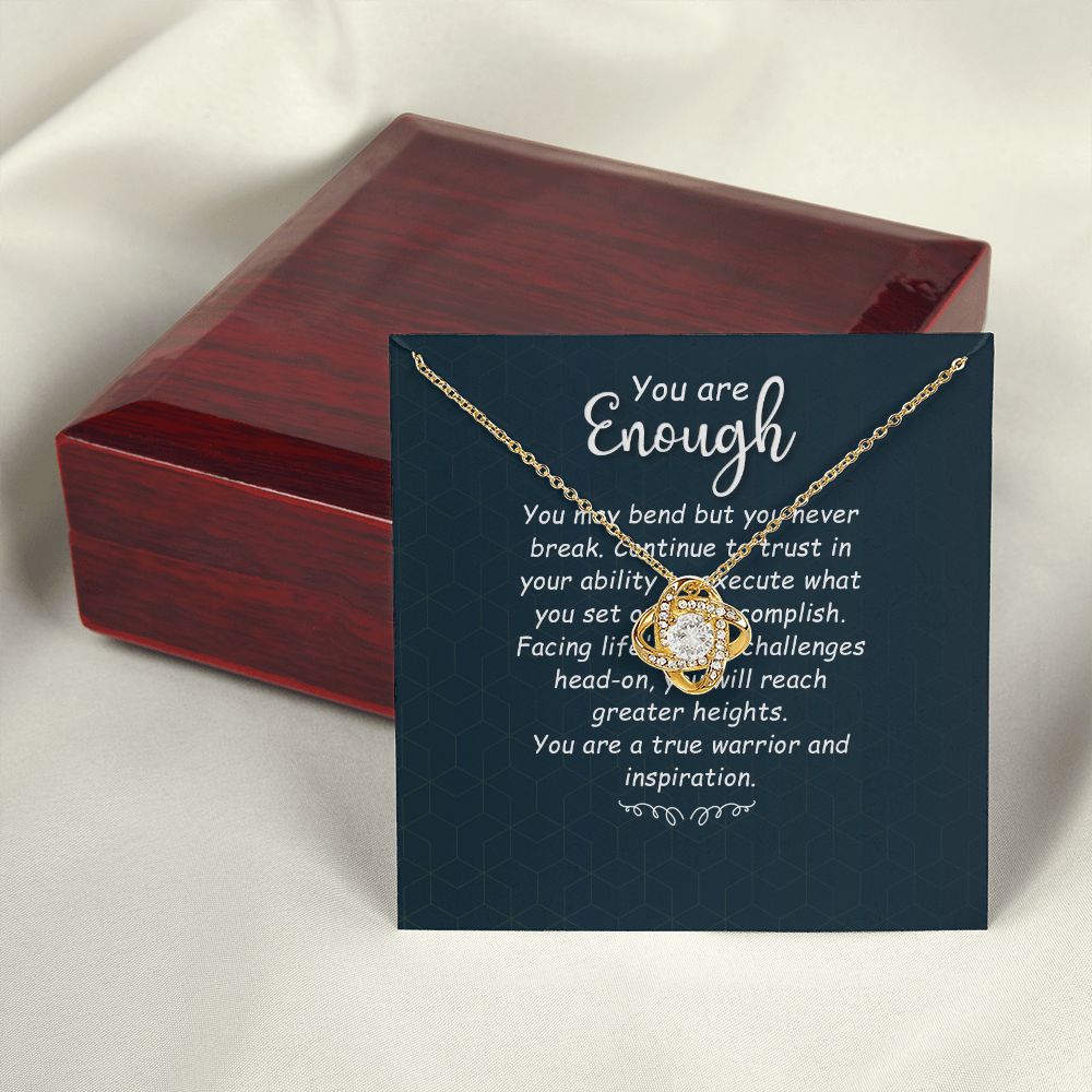 You Are Enough You May Bend Infinity Knot Necklace Message Card-Express Your Love Gifts