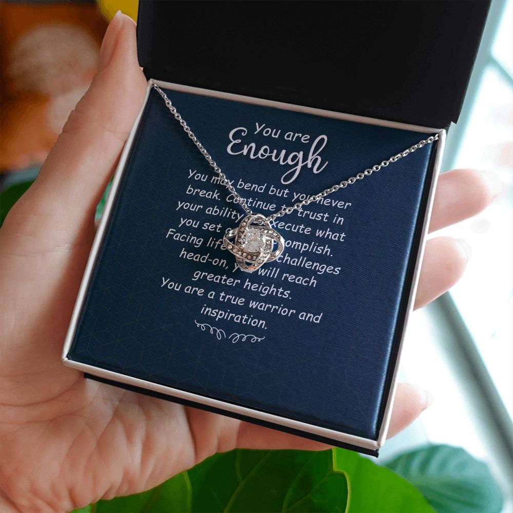 You Are Enough You May Bend Infinity Knot Necklace Message Card-Express Your Love Gifts