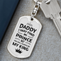 You Are My King Dad Keychain Stainless Steel or 18k Gold Dog Tag Keyring-Express Your Love Gifts