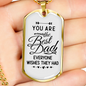 You Are The Best Dad Necklace Stainless Steel or 18k Gold Dog Tag 24" Chain-Express Your Love Gifts
