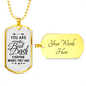 You Are The Best Dad Necklace Stainless Steel or 18k Gold Dog Tag 24" Chain-Express Your Love Gifts