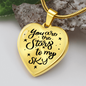 You Are The Stars To My Sky Necklace Stainless Steel or 18k Gold Heart 18-22"-Express Your Love Gifts