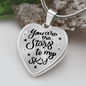 You Are The Stars To My Sky Necklace Stainless Steel or 18k Gold Heart 18-22"-Express Your Love Gifts