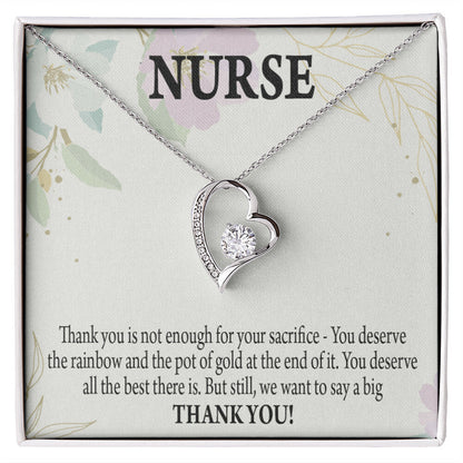 You Deserve the Rainbow Healthcare Medical Worker Nurse Appreciation Gift Forever Necklace w Message Card-Express Your Love Gifts