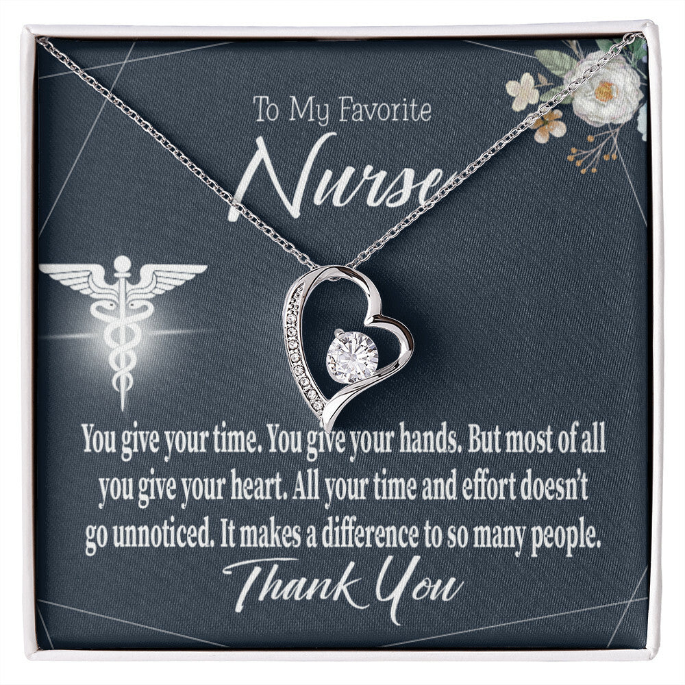 You Don't Go Unnoticed Healthcare Medical Worker Nurse Appreciation Gift Forever Necklace w Message Card-Express Your Love Gifts