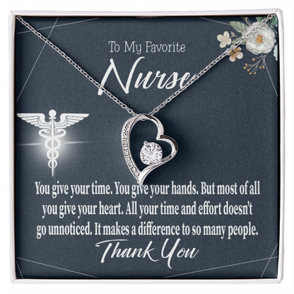 You Don't Go Unnoticed Healthcare Medical Worker Nurse Appreciation Gift Forever Necklace w Message Card-Express Your Love Gifts
